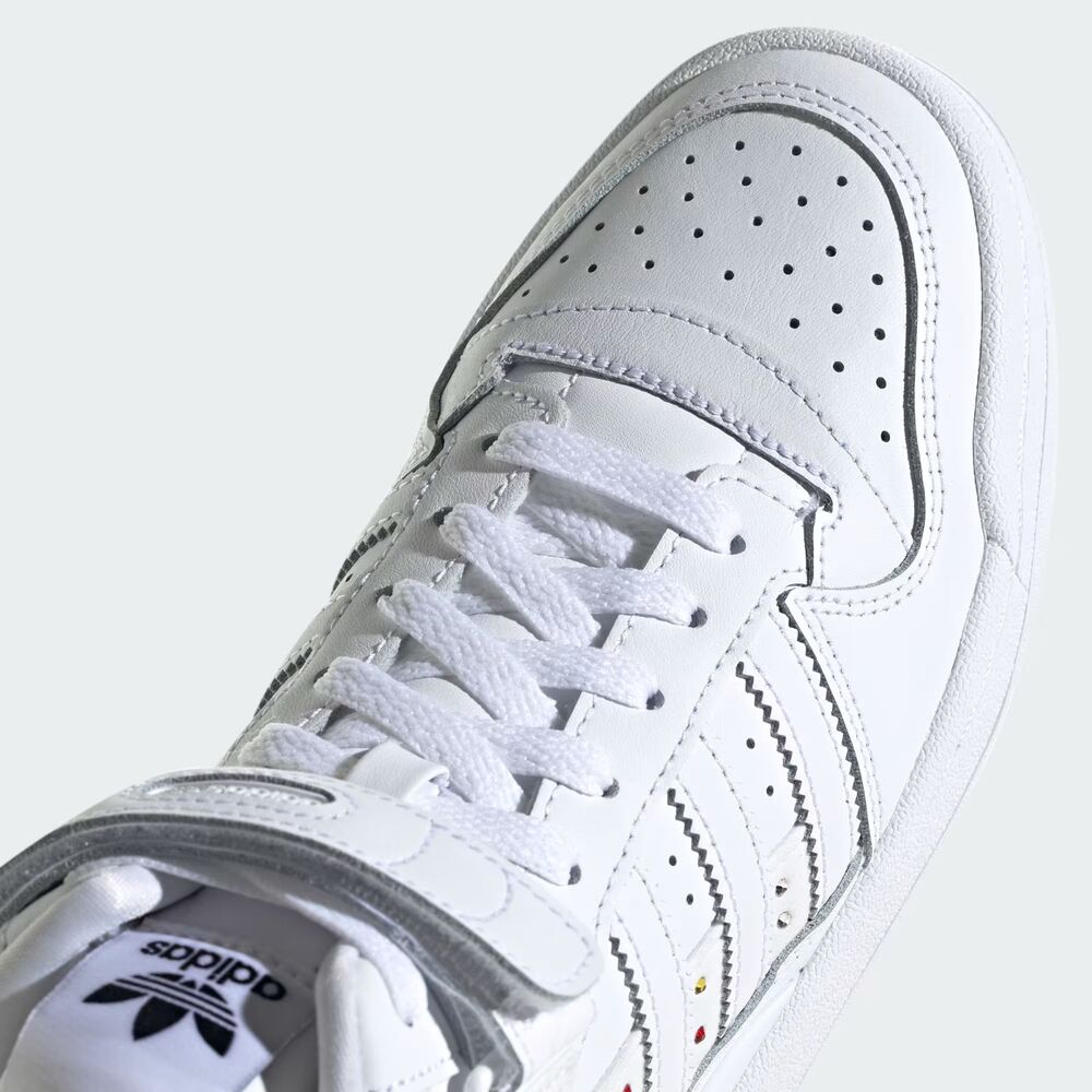 NWB Adidas Forum Mid x SWAROVSKI Rhinestone Crystals White Black Women's Size 9 - Picture 6 of 14